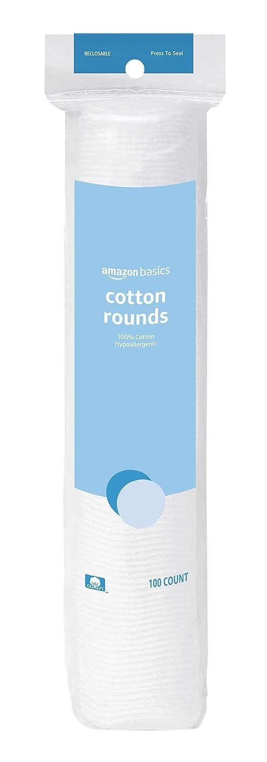 Amazon Basics Hypoallergenic Cotton Rounds 100 Count
